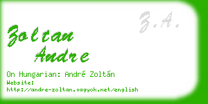 zoltan andre business card