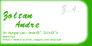 zoltan andre business card